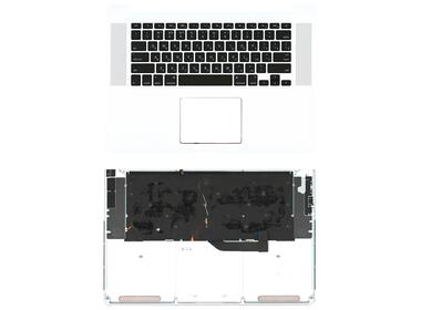 Клавиатура для ноутбука Apple MacBook Pro 2012, Early 2013 (A1398) Black, (Silver TopCase), RU (горизонтальный энтер)