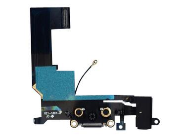 Шлейф разъема питания с аудио-разъемом для Apple iPhone 5S черный