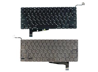 Клавиатура для ноутбука Apple MacBook Pro (A1286) (2011, 2012 года) с подсветкой (Light), Black, (No Frame), без (SD), RU (горизонтальный энтер)