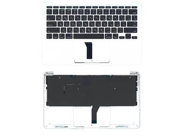 Клавиатура для ноутбука Apple MacBook Air 2013+ (A1465) Black, (Silver TopCase), RU (горизонтальный энтер)