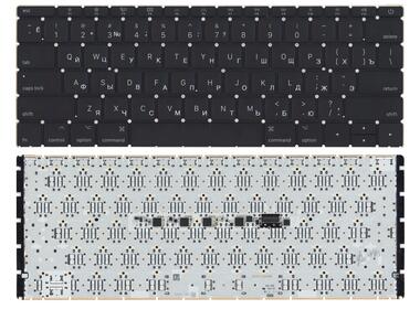 Клавиатура для ноутбука Apple MacBook 12&quot; (A1534) 2015+ Black, (No Frame), (маленький энтер) RU