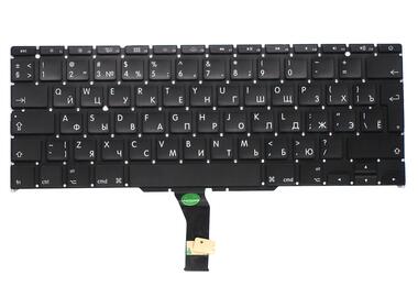 Клавиатура для ноутбука Apple MacBook Air 2011+ A1370 (2010, 2011 года), A1465 (2012, 2013, 2014, 2015 года) с подсветкой (Light) Black, (Original), (No Frame), RU (вертикальный энтер) - фото 2