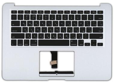 Клавиатура для ноутбука Apple MacBook Air 2012+ (A1466) Black, (Silver TopCase), RU (горизонтальный энтер)