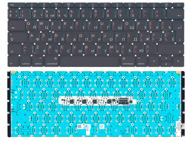Клавиатура для ноутбука Apple MacBook 12" 2016+ (A1534) Black, (Gray Frame) RU (Small Enter)